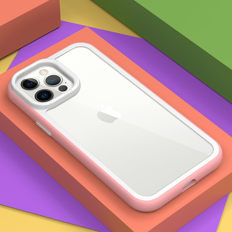 For iPhone 14 Pro Max Clear Phone Case Hard Acrylic Back + Colorful TPU Frame Droppoof Cover For iPhone 14 Pro Max Clear Phone Case Hard Acrylic Back + Colorful TPU Frame Droppoof Cover